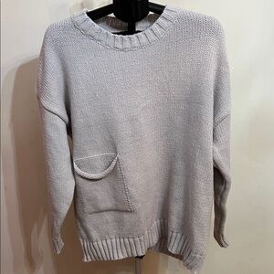Women's Gray Sweater with Pocket Detail